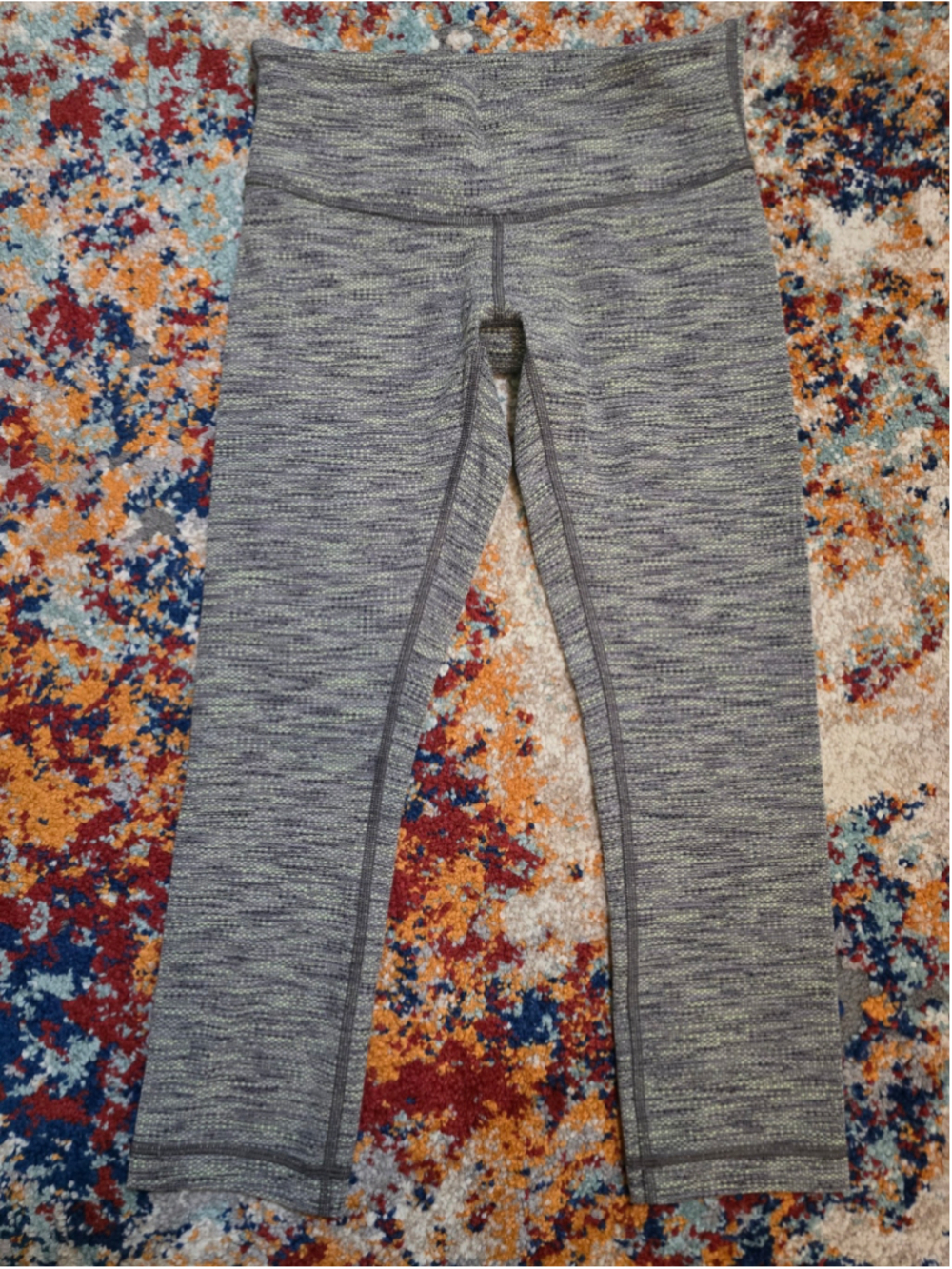 Lululemon Wunder Under Crop II Leggings Size 4 Gray Space Dye Diamond Jacquard
